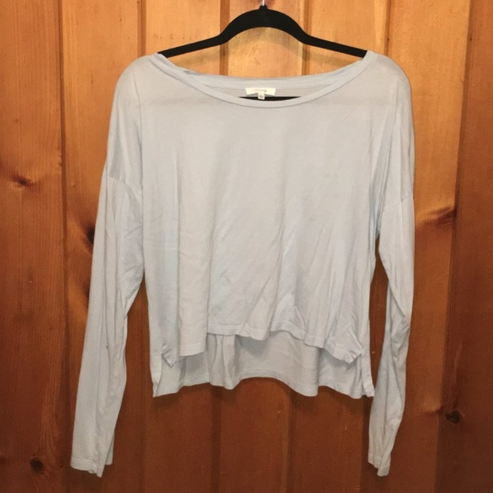 Aritzia Long-Sleeve Light Blue Cropped Tee